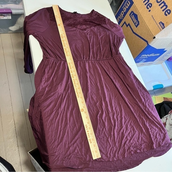 Lane Bryant Maroon Long Sleeve Dress 18/20 T1 - Picture 5 of 6